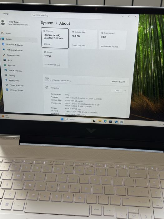 HP Victus 15 RTX 4060 8GB i5-12500H 16GB RAM SSD 512GB Gaming