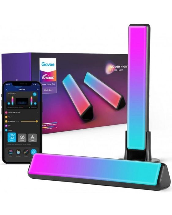 Govee H6056 Смарт лампи Govee - Flow Plus H6056 , RGBICWW, Wi-Fi, многоцветни