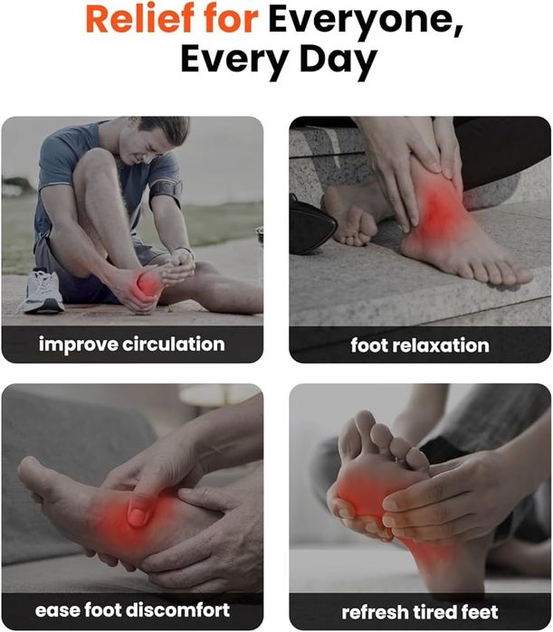 Електрически шиацу масажор за крака с въздушна компресия и загряване