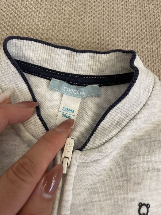 Комплект 86 см - нови дънки и  жилетка Obaibi