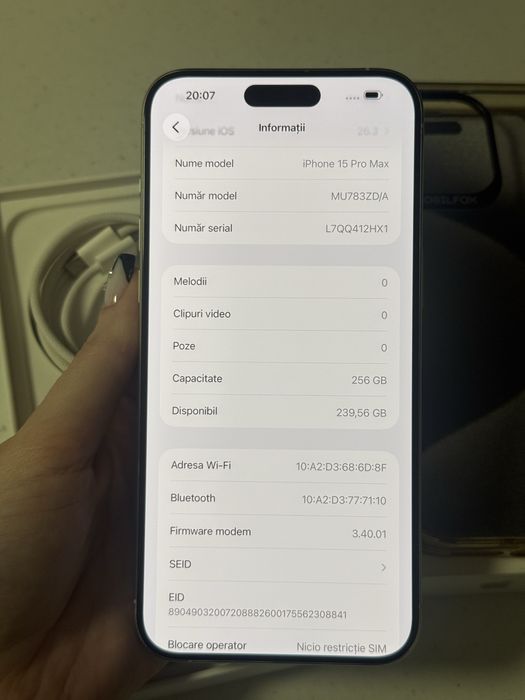 iPhone 15 Pro Max Alb impecabil 87% baterie