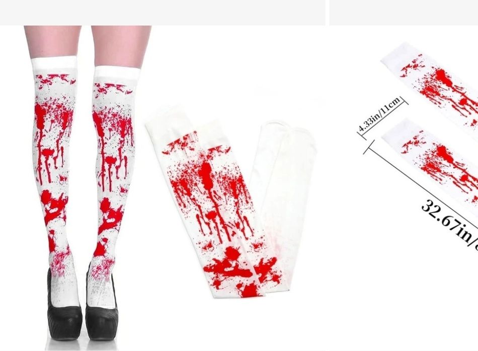 Fustă Halloween și ciorapi Costum Sânge