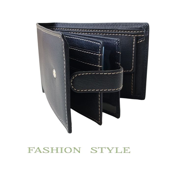 Мъжки портфейл от естествена кожа в черен и кафяв цвят