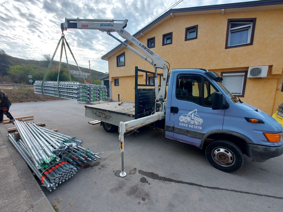 Транспортни Услуги Тристранен Самосвал с КРАН-Варна