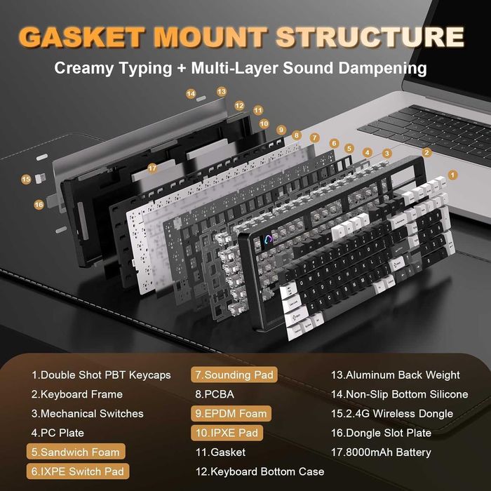 Алуминиева механична клавиатура YUNZII AL98 QMK/VIA (Нова)