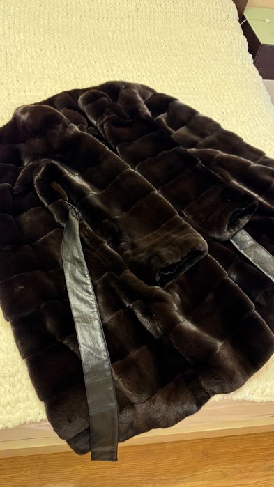 #132 Луксозно палто от норка.Blackglama.Визон.Естествена кожа с косъм.