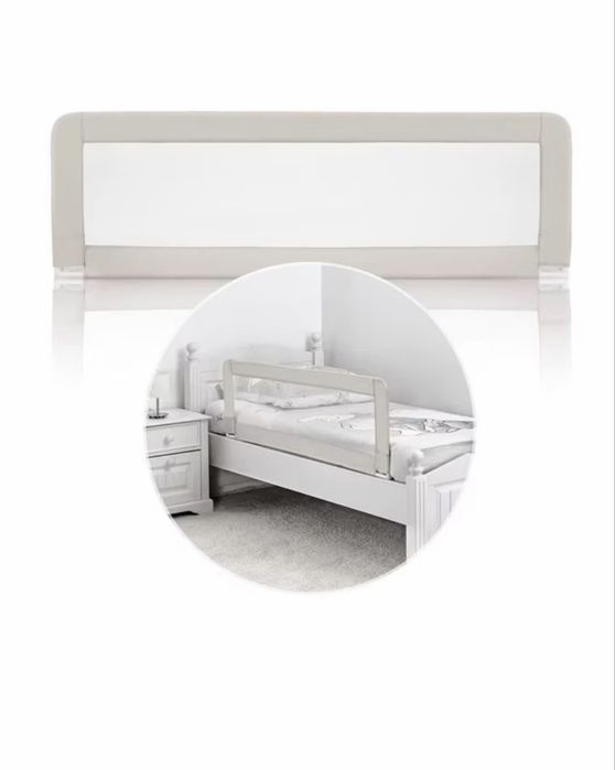 Предпазна преграда за легло Honey Baby, 150х40 см, Сива