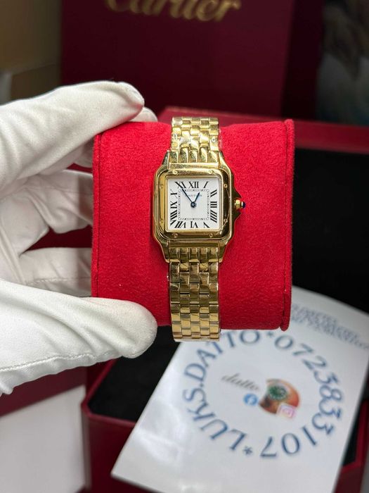 Cartier Panthere yellow gold white Roman dial 23mm