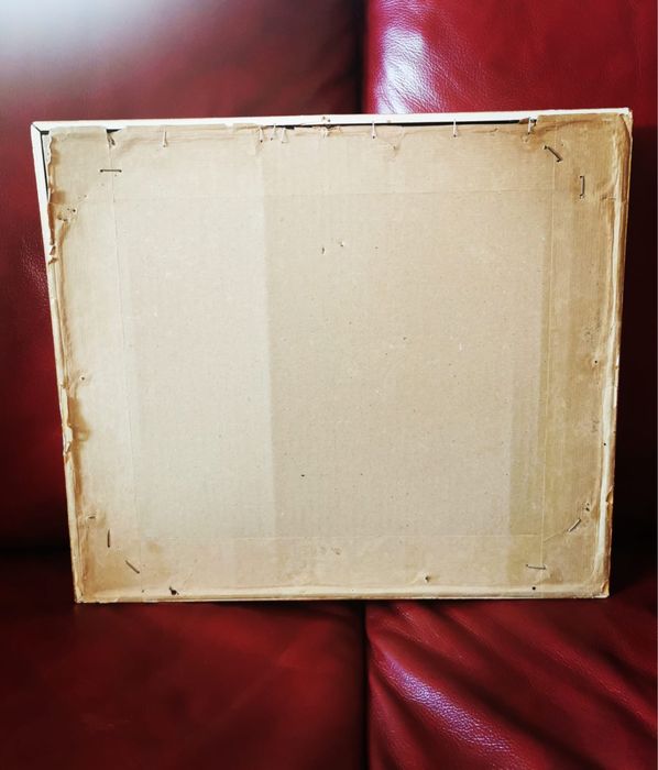 Картина масло пейзаж импресионизъм в рамка паспарту авторска подпис