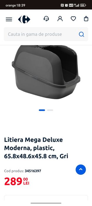 Toaletă Modernă Mega Deluxe 65,8x48,6x45,8 gri închis
