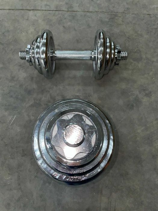 Set gantere reglabile 22 kg cu discuri chromate
