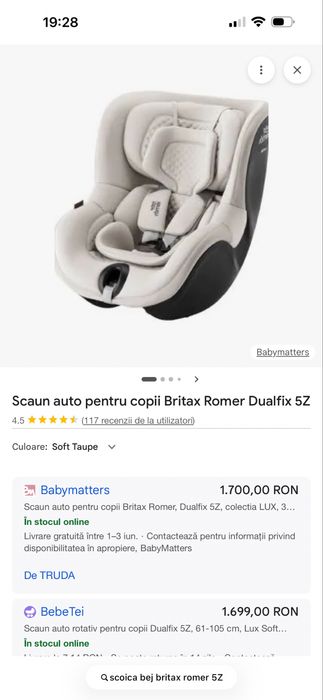 Vand Scaun auto pentru copii Britax Romer Dualfix 5Z