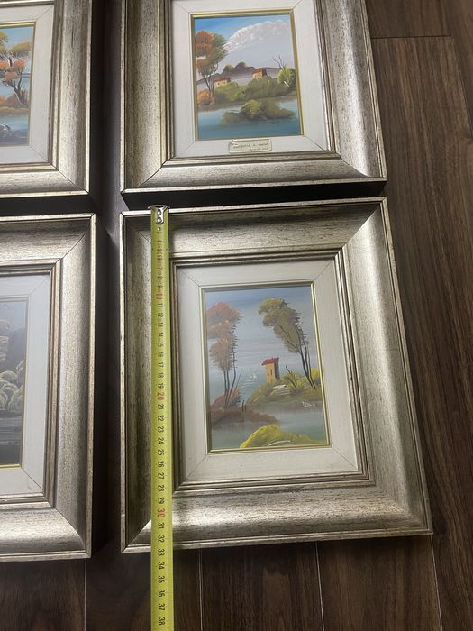 Colectie de 4 tablouri Tehnica pictată manual în ulei
