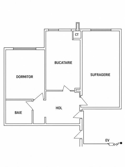 Apartament 2 camere, decomandat