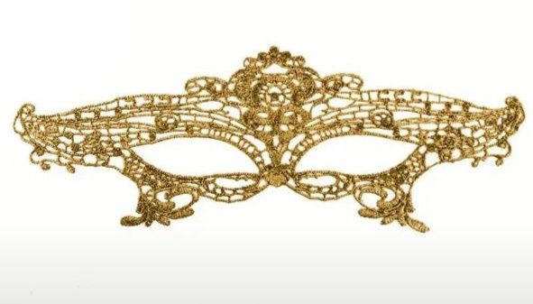 Элегантные карнавальные маски из гипюра,золотая и черная