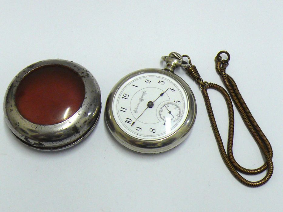 Стар Американски Columbus Watch Co. механичен джобен часовник, работещ