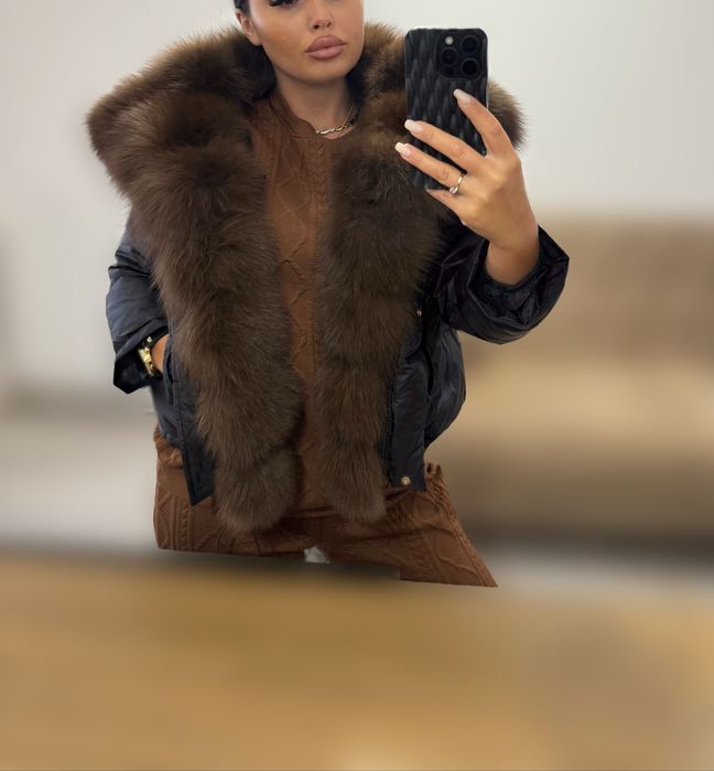 Jacheta cu blana naturală vulpe