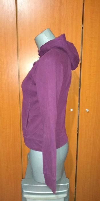 Hanorac grena Active UK cu gluga si fermuar , M 38-40