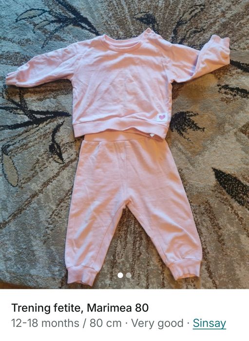 Lot de 3 Compleuri pentru fetite, roz si roz pal, in stare impecabila