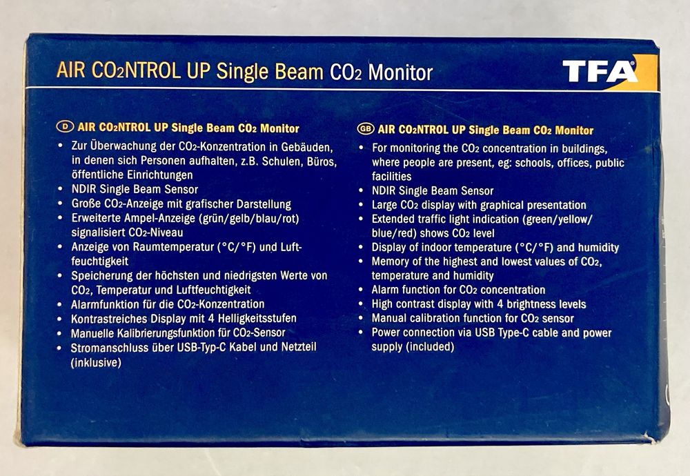 TFA Monitor CO2, temperatura si umiditate