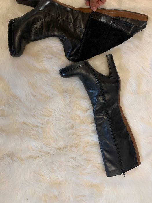 Cizme piele, cu platforma, 37