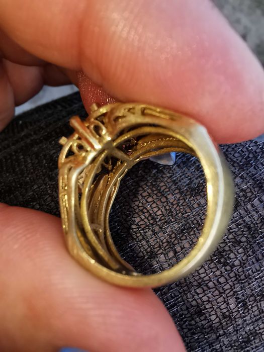 Inel placat cu aur, cu ametist