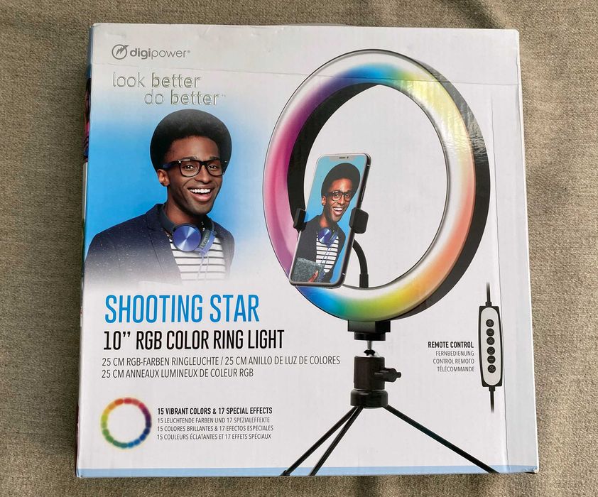Video Blogging Kit Shooting Star RGB Rainbow Ring Light - nou