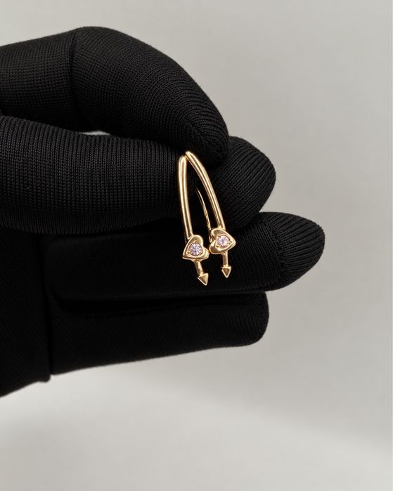 Золотые серьги 585 | Красное золото | 1,71 гр