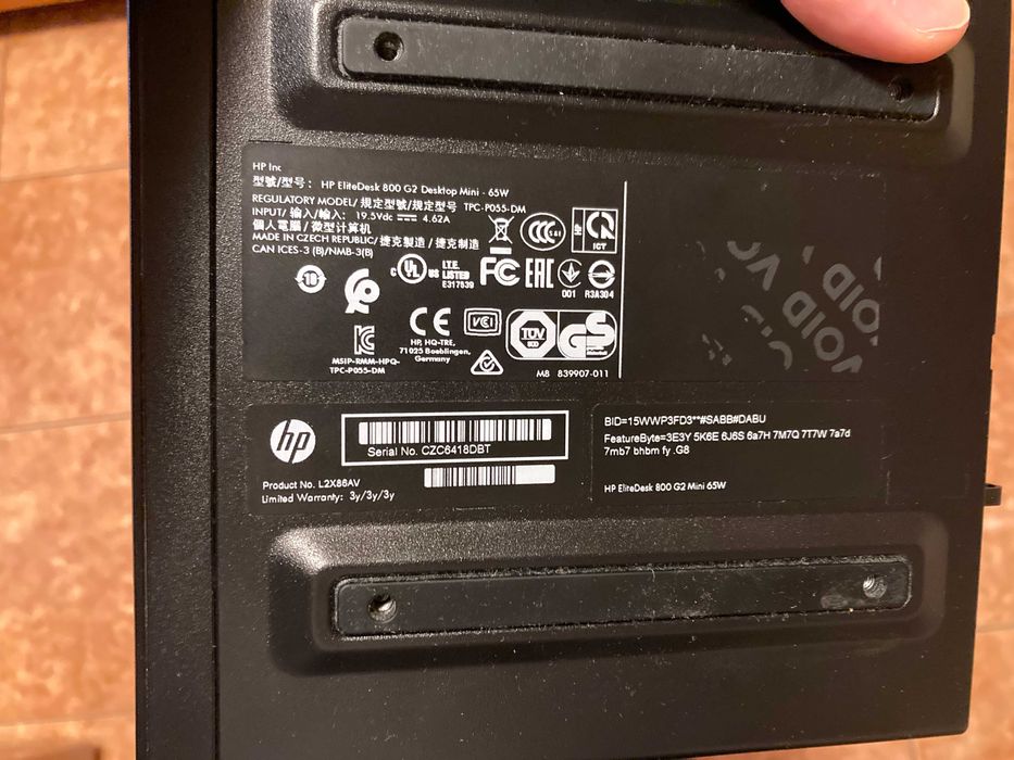 HP EliteDesk 800 G2 Mini PC i5-6500 16GB 128GB W10pro