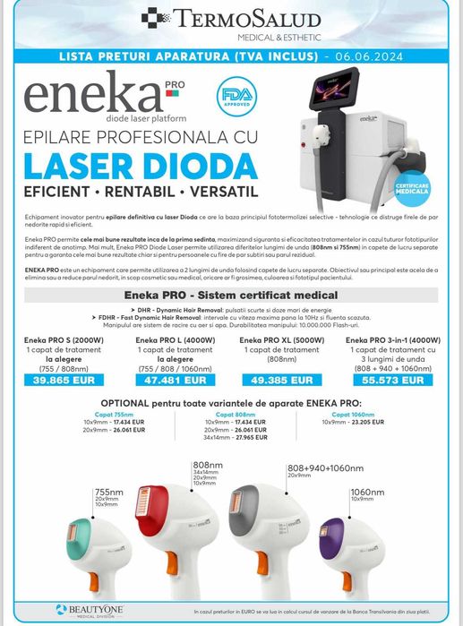 Epilare definitiva Eneka Pro cu dioda laser