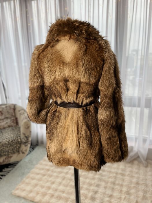 Haina din blana naturala de vulpe cristal marime s/m