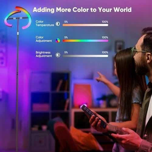 Нова Tisey Подова Лампа за Дневна с RGB и CCT LED Подарък дом осветление
