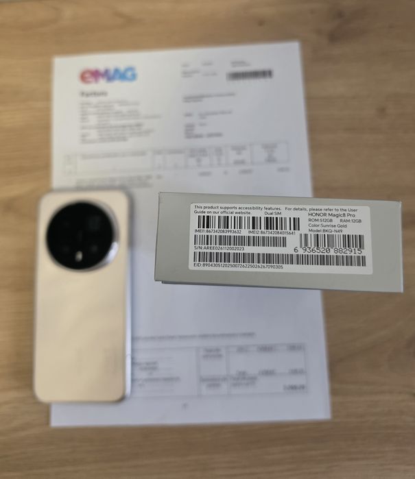 Honor Magic 8 Pro Gold 512Gb ca NOU Factura Garantie 2028