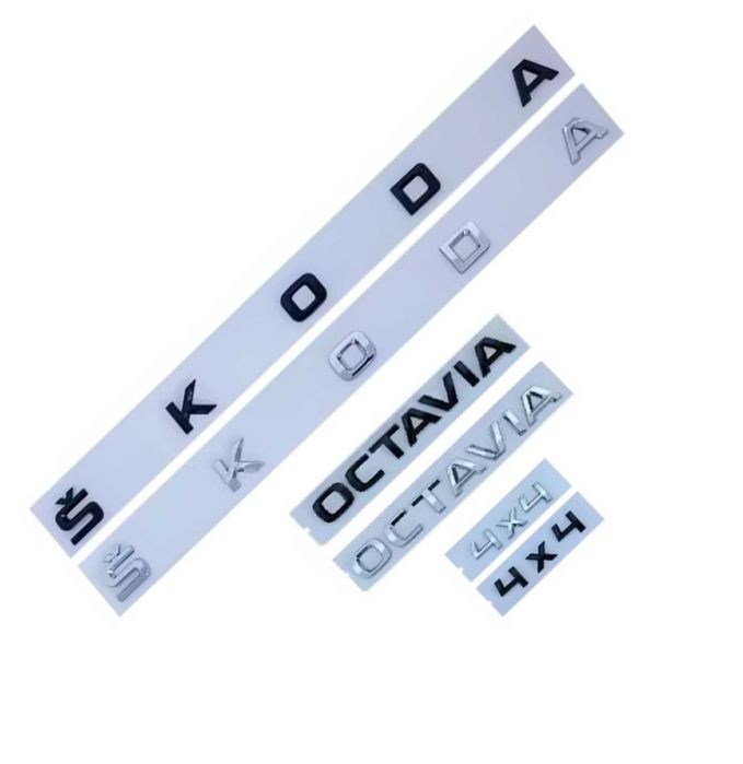 Set embleme SKODA OCTAVIA RS 4x4 emblema stema sigla scris inscriptii