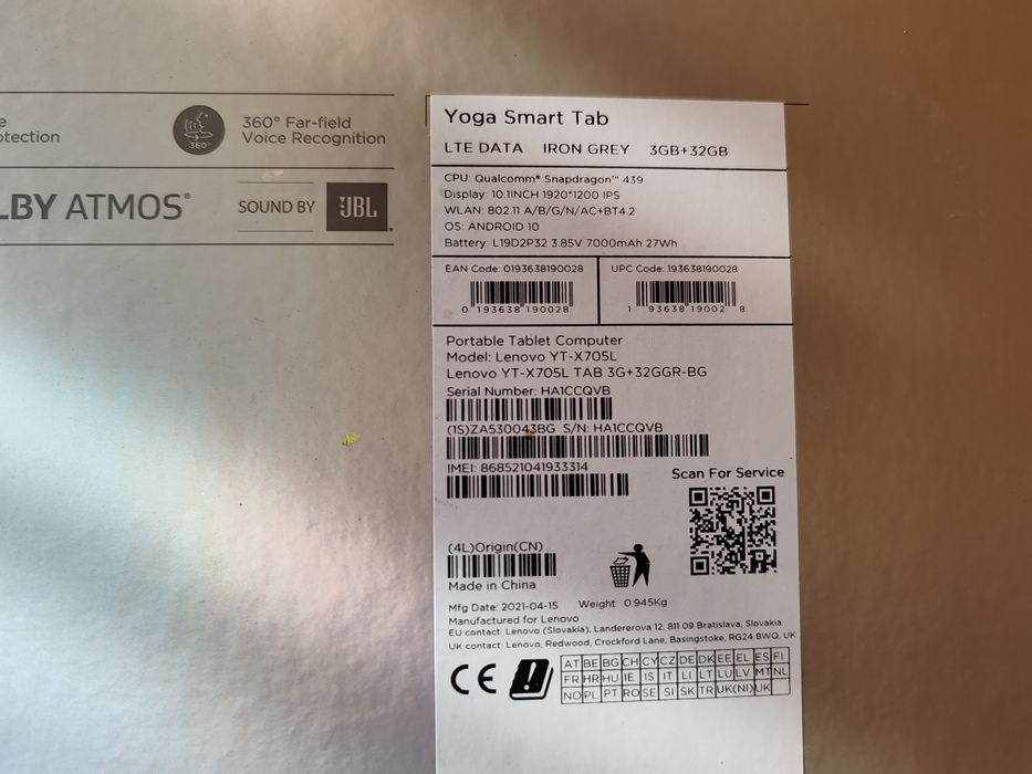 Lenovo yoga 10.1 3/32 gb