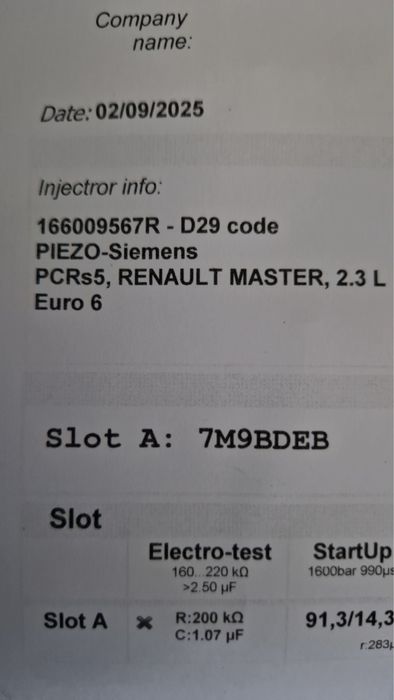 Tестванa и кодиранa дюзa Piezo Siemens: Renault Master 2.3L Евро 6