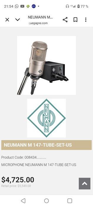 Neumann M147 set us (Rode AKG Shure Sennheiser)