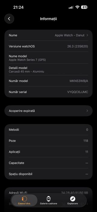 Apple watch seria 7, 45mm