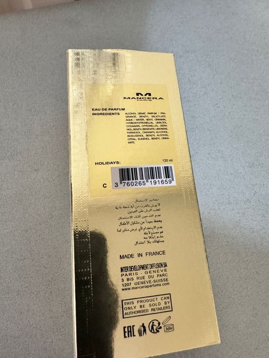 Продам духи Mancera Holidays