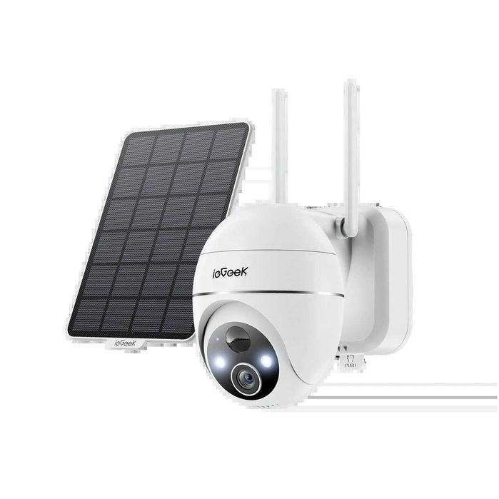 Cameră de supraveghere smart Wi-FI solară rotativa 360° ieGeek ZS-GX4S, Ultra HD de 5MP, vedere nocturnă