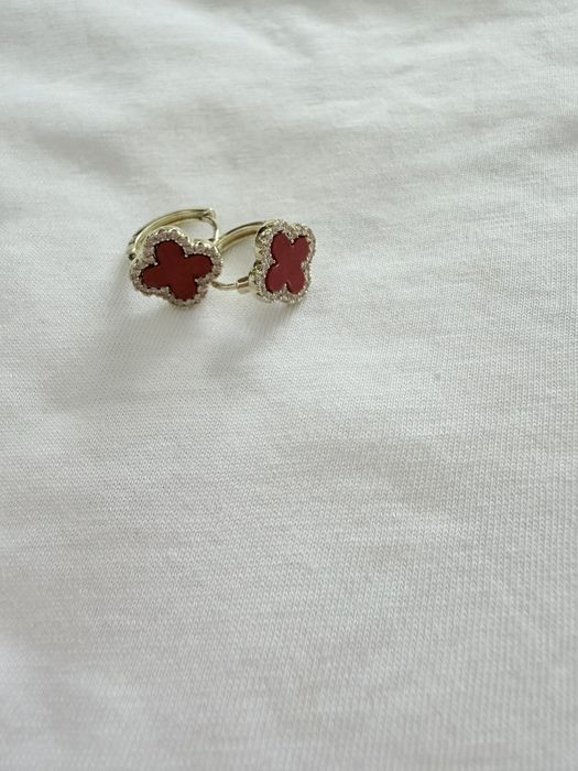Set Cercei trifoi placati cu aur 18k