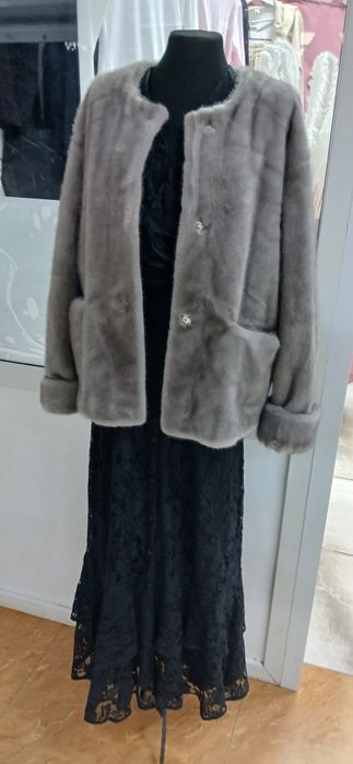 Продам серую эко шубу