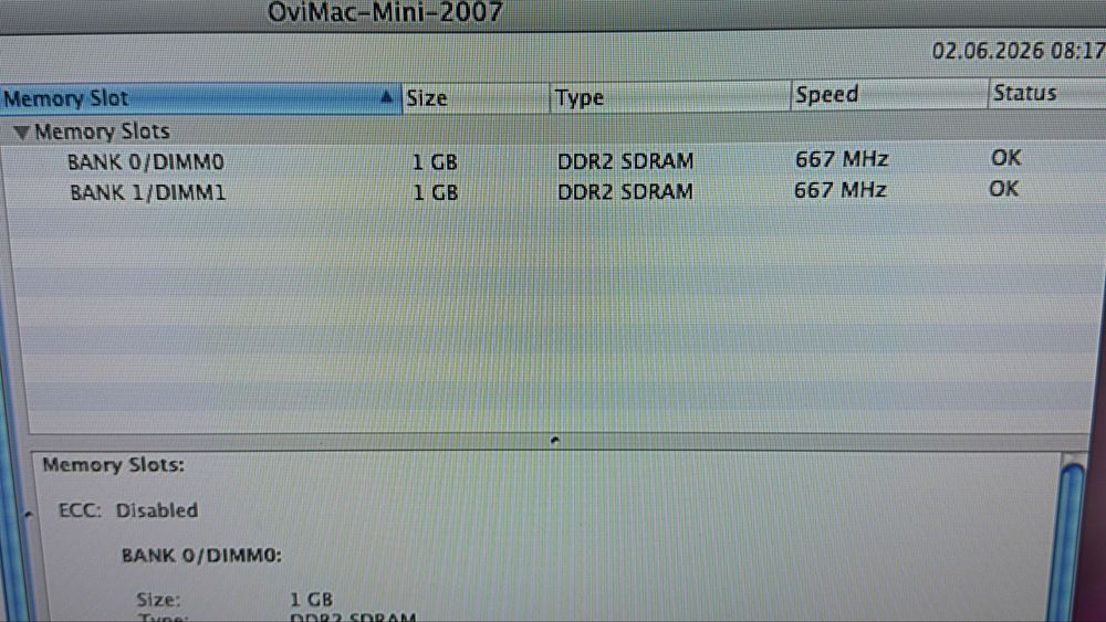 Mac Mini Apple A1176 (Macmini2,1)