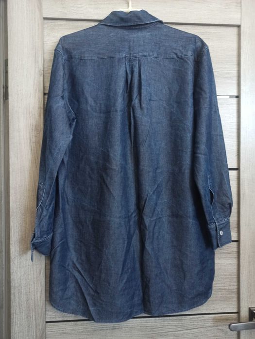 Джинсовая блуза - рубашка синяя.