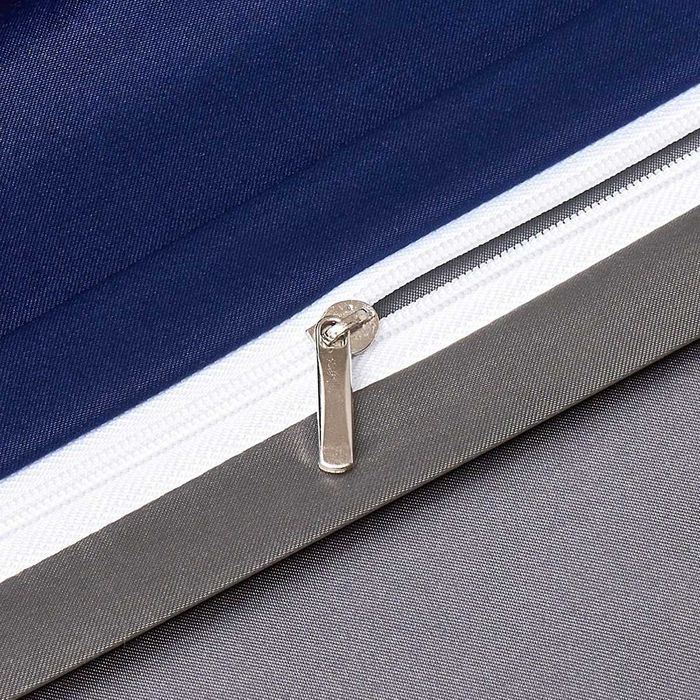 Спален комплект сатен, различни размери, синьо-сив, 2 калъфки за 65х65