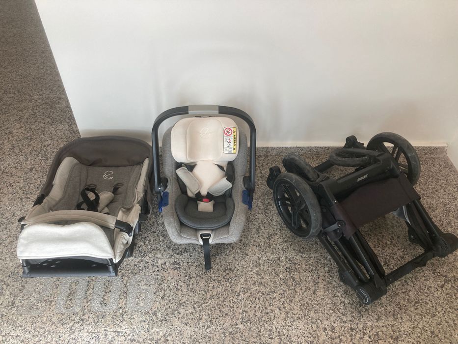 Бебешка количка 3 в 1 Jané Muum – кош за новородено и столче за кола. Подходяща от раждането до около 3–4 години (до 22 кг).