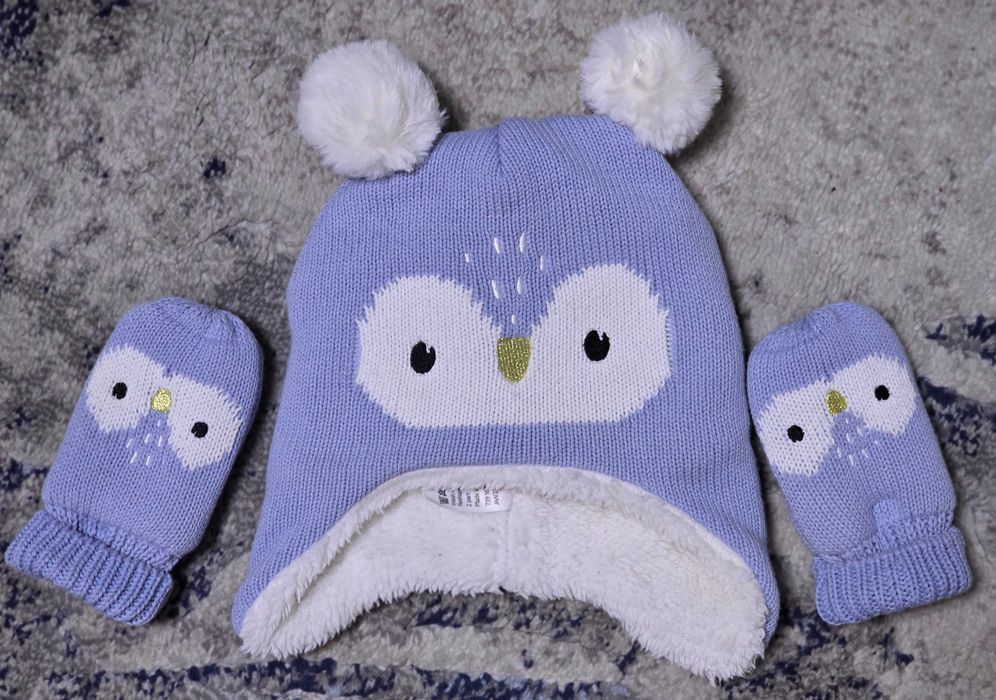 Комплект шапка и ръкавички рр 0-3м