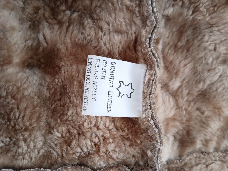 Y2k кожено sherpa палто