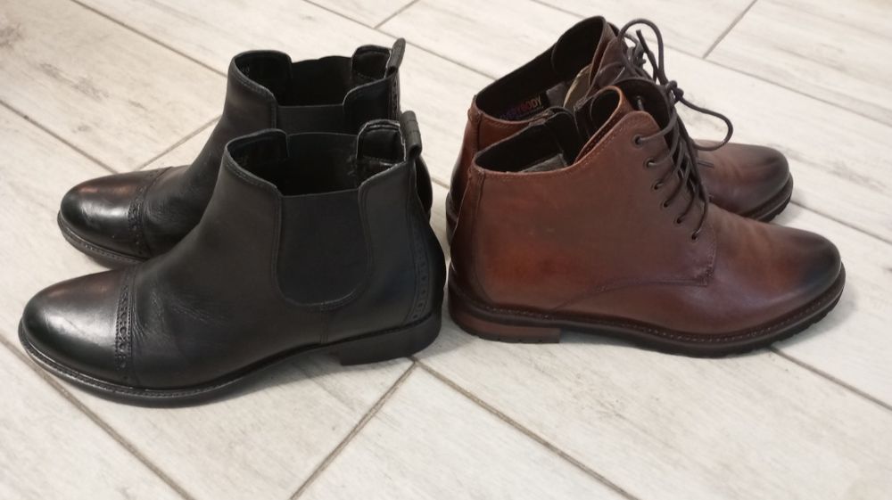 Нови модерни боти, кафяви ест. кожа и черни еко кожа