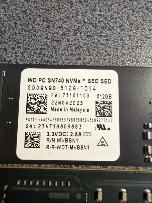 Ssd M2 nvme 512g pcie gen4x4 WD Micron